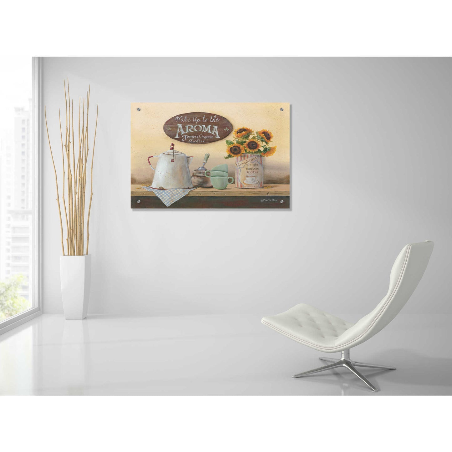 Epic Art 'Wake Up to the Aroma' by Pam Britton, Acrylic Glass Wall Art,36x24