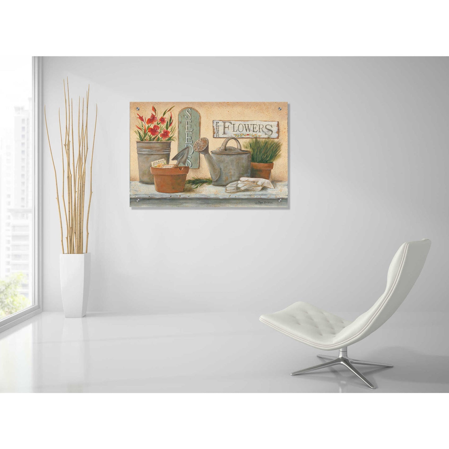 Epic Art 'Garden Shelf I' by Pam Britton, Acrylic Glass Wall Art,36x24