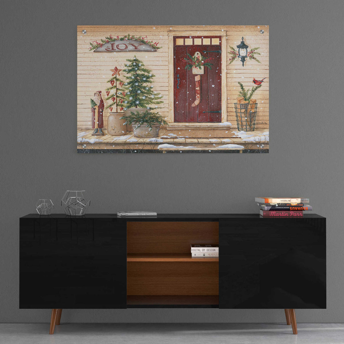 Epic Art 'Folk Art Santa Porch' by Pam Britton, Acrylic Glass Wall Art,36x24