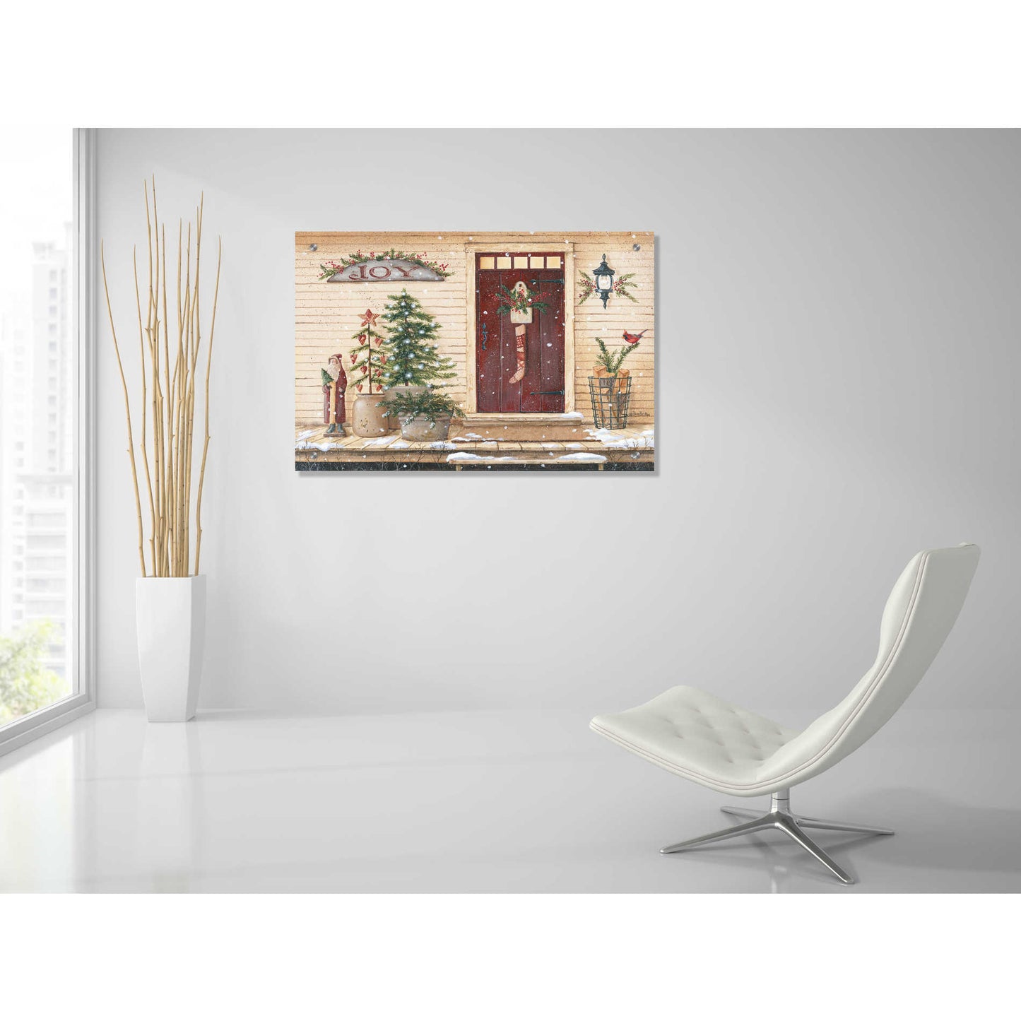 Epic Art 'Folk Art Santa Porch' by Pam Britton, Acrylic Glass Wall Art,36x24