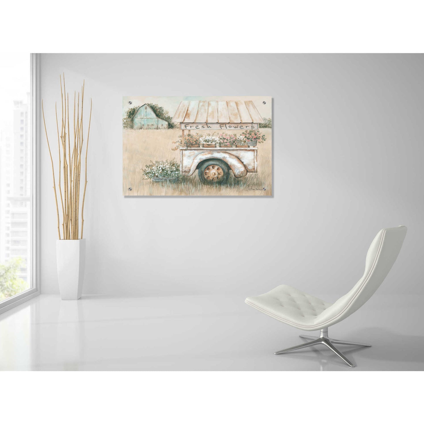 Epic Art 'Fresh Flowers for Sale' by Pam Britton, Acrylic Glass Wall Art,36x24