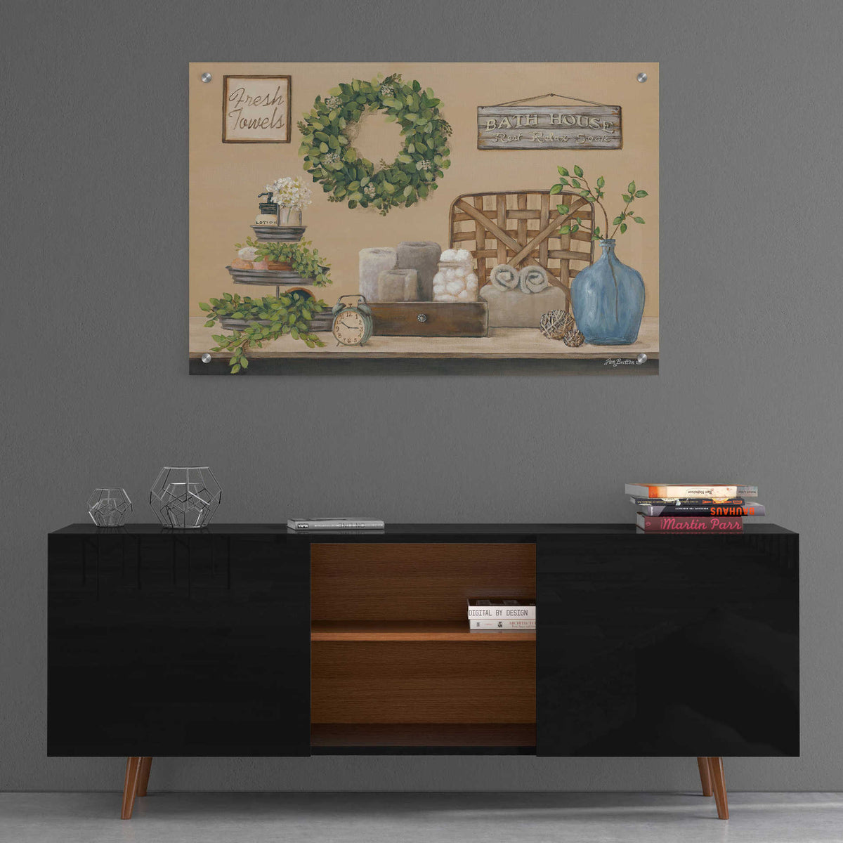 Epic Art 'Farmhouse Bath I' by Pam Britton, Acrylic Glass Wall Art,36x24