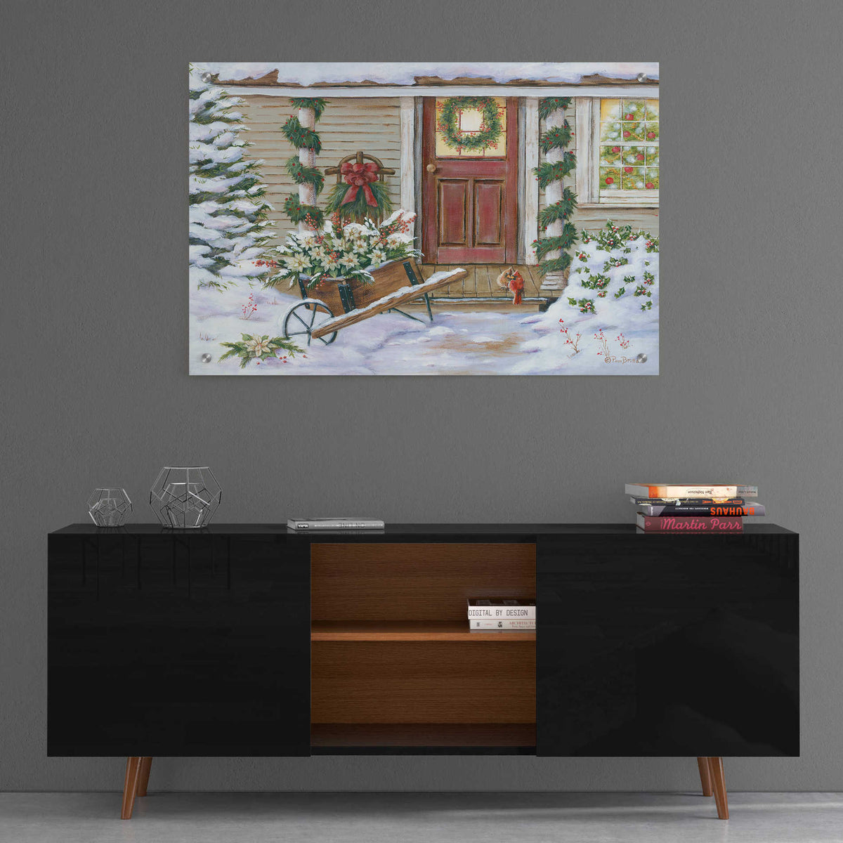 Epic Art 'Holiday Porch' by Pam Britton, Acrylic Glass Wall Art,36x24