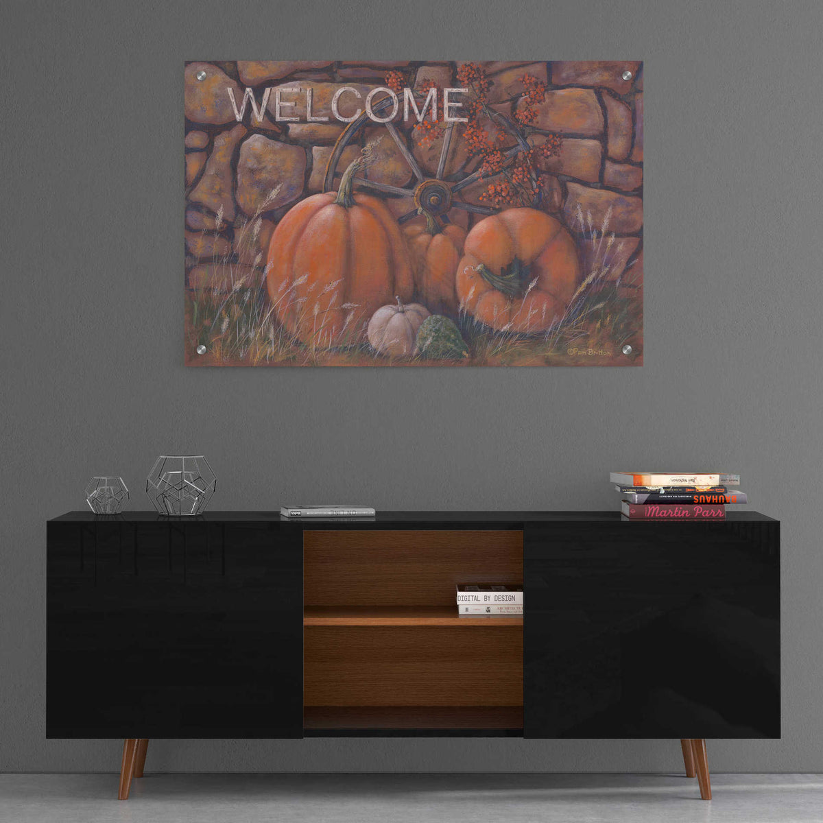 Epic Art 'Autumn Welcome' by Pam Britton, Acrylic Glass Wall Art,36x24
