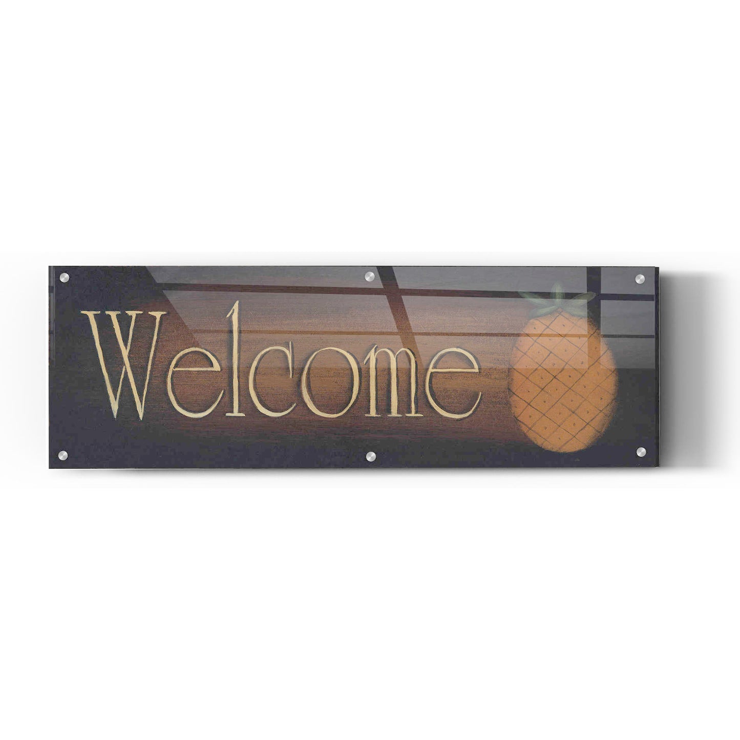 Epic Art 'Welcome II' by Pam Britton, Acrylic Glass Wall Art,48x16