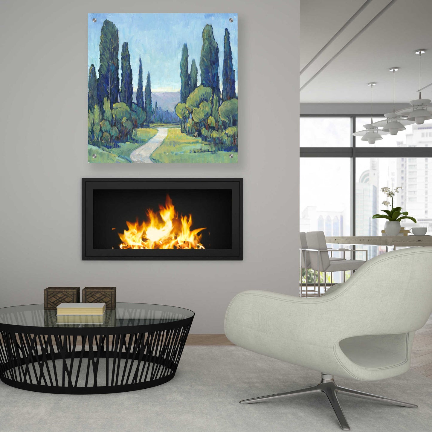 Epic Art 'Cypress Path I' by Tim O'Toole, Acrylic Glass Wall Art,36x36