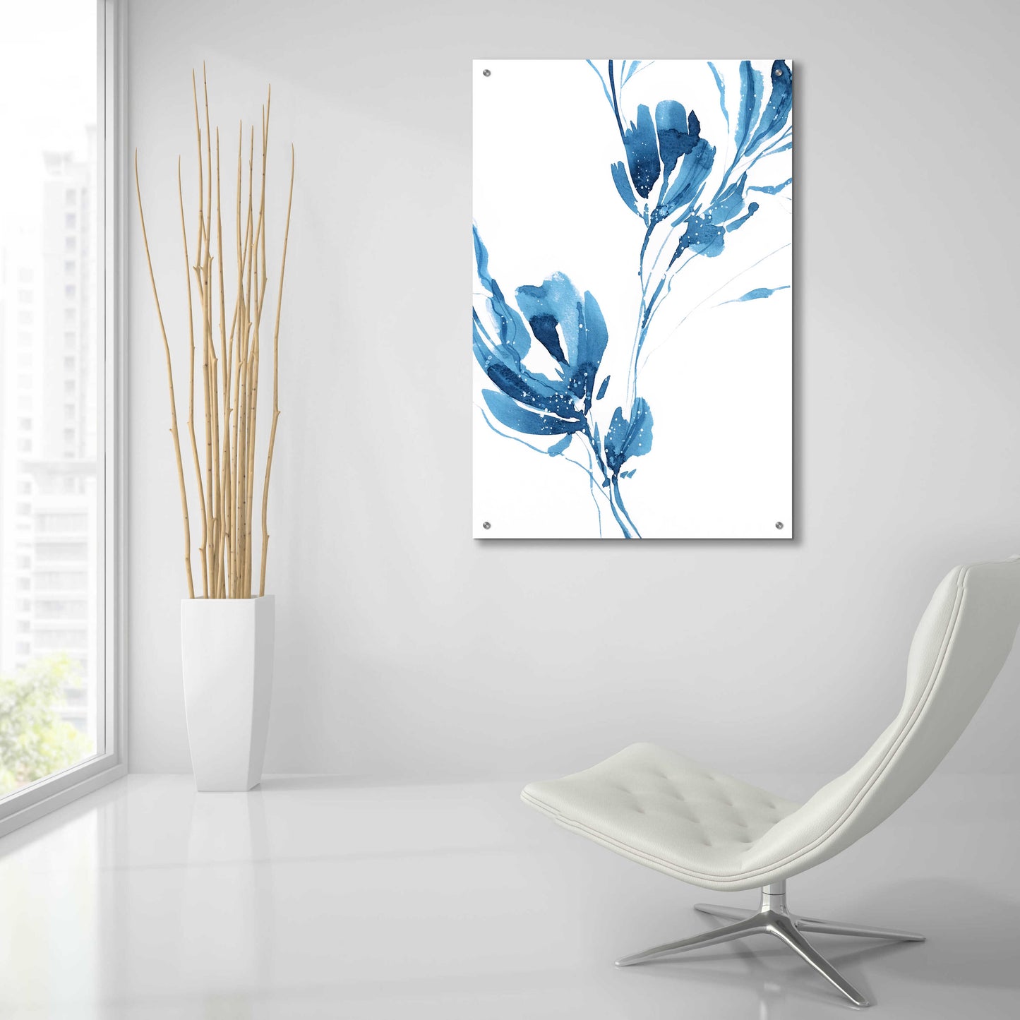 Epic Art 'Blue Move 1' by Lesia Binkin Acrylic Glass Wall Art,24x36
