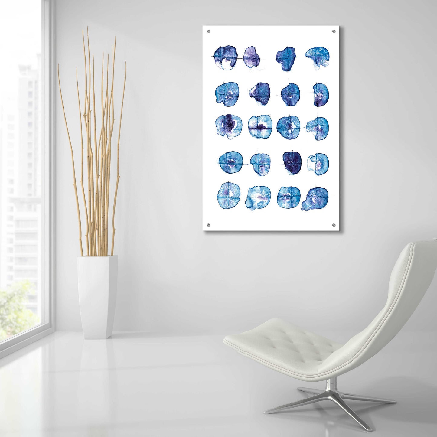 Epic Art 'Indigo Pattern' by Lesia Binkin Acrylic Glass Wall Art,24x36