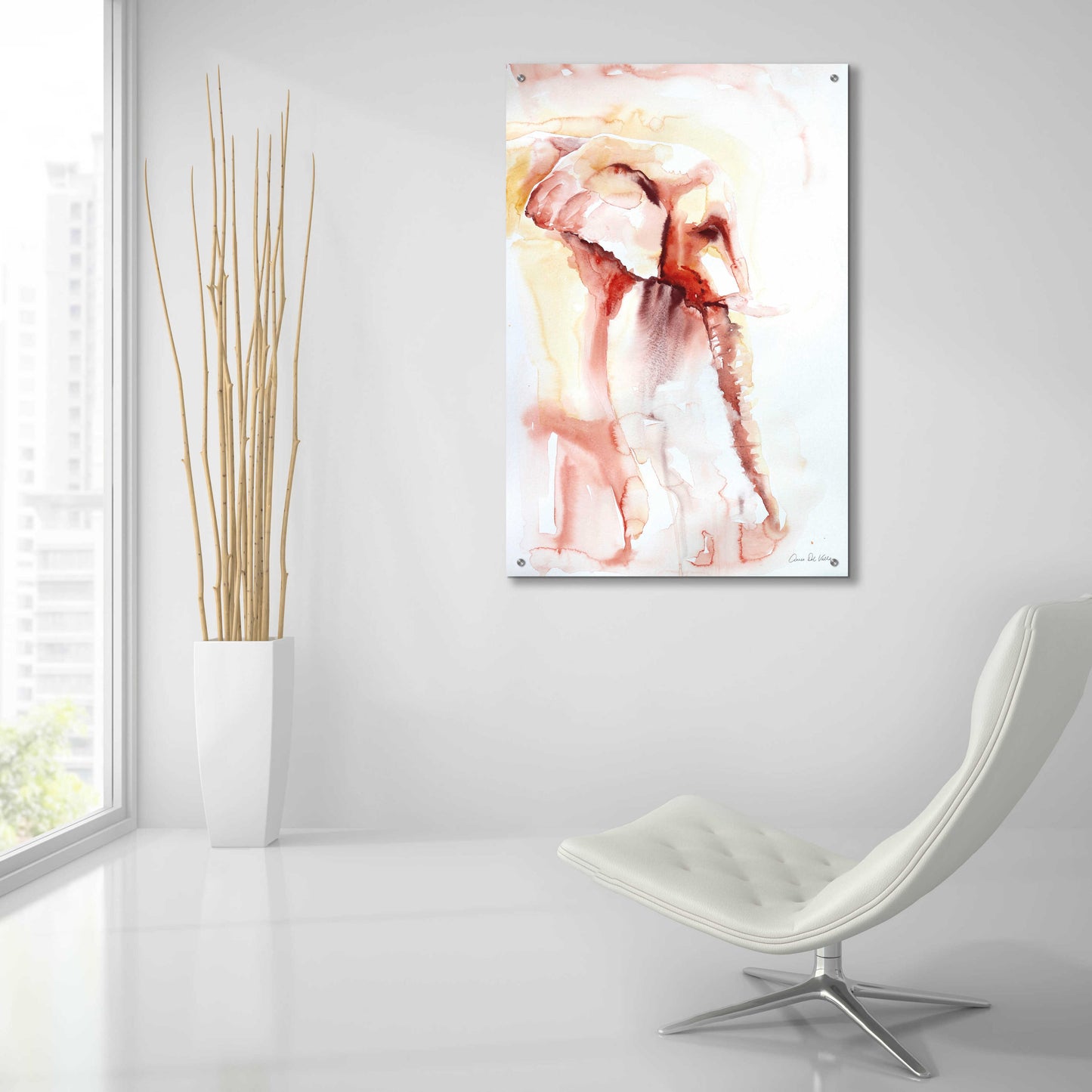 Epic Art 'African Elephant' by Alan Majchrowicz, Acrylic Glass Wall Art,24x36