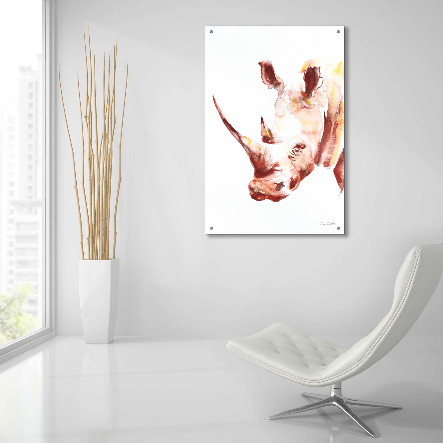 Epic Art 'Rhino' by Alan Majchrowicz, Acrylic Glass Wall Art,24x36