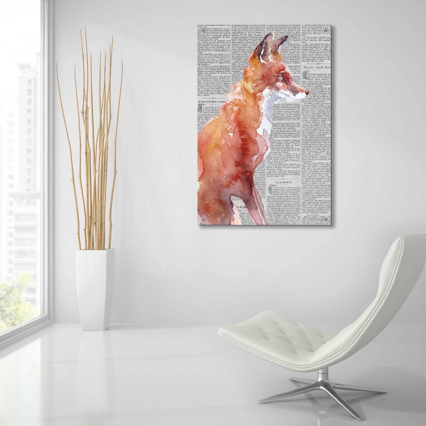 Epic Art 'Sly As A Fox Newsprint' by Alan Majchrowicz, Acrylic Glass Wall Art,24x36