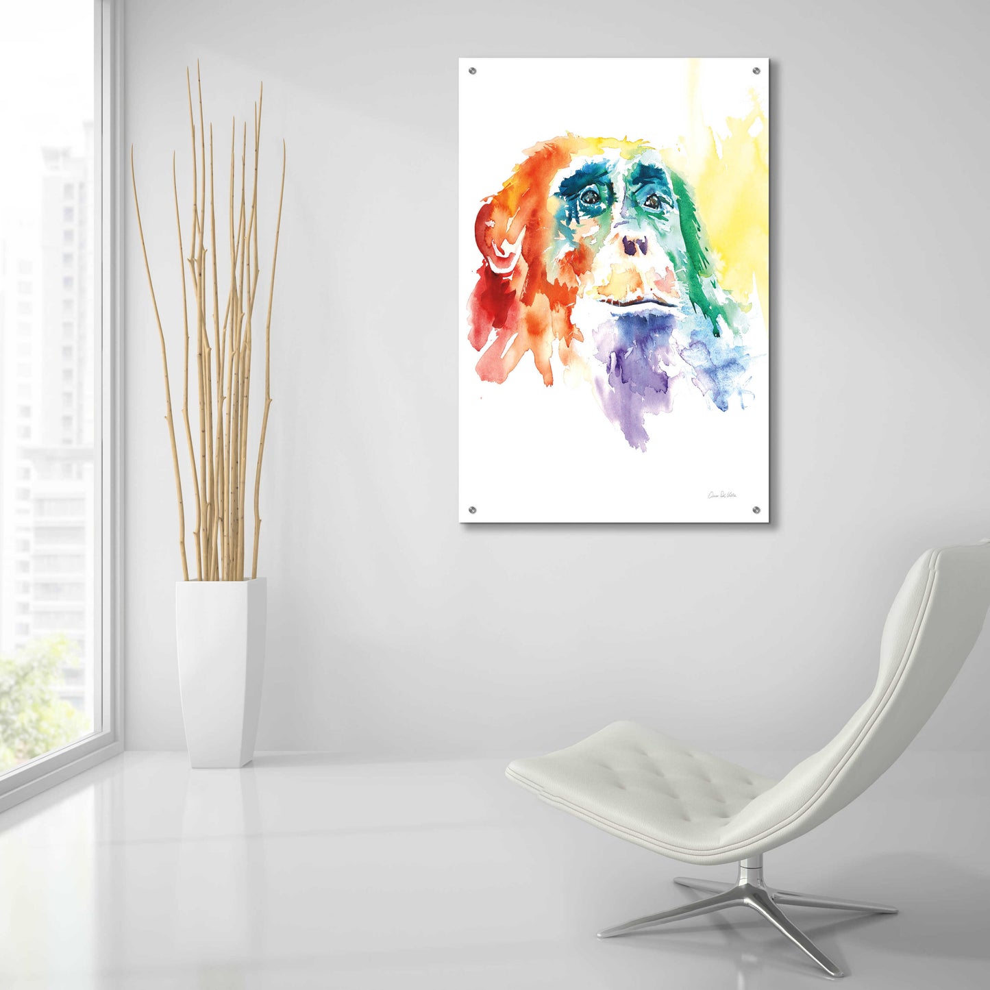 Epic Art 'Chimpanzee I' by Alan Majchrowicz, Acrylic Glass Wall Art,24x36