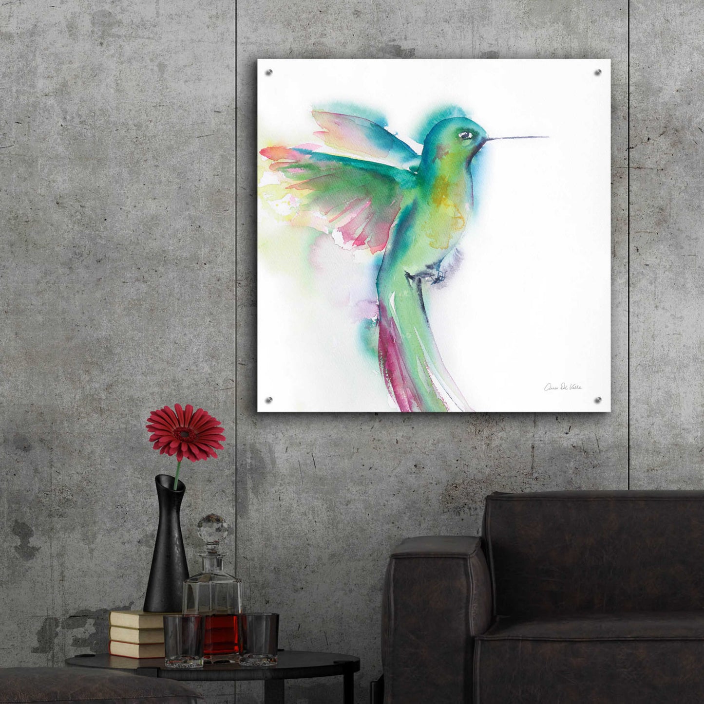 Epic Art 'Hummingbirds II' by Alan Majchrowicz, Acrylic Glass Wall Art,36x36
