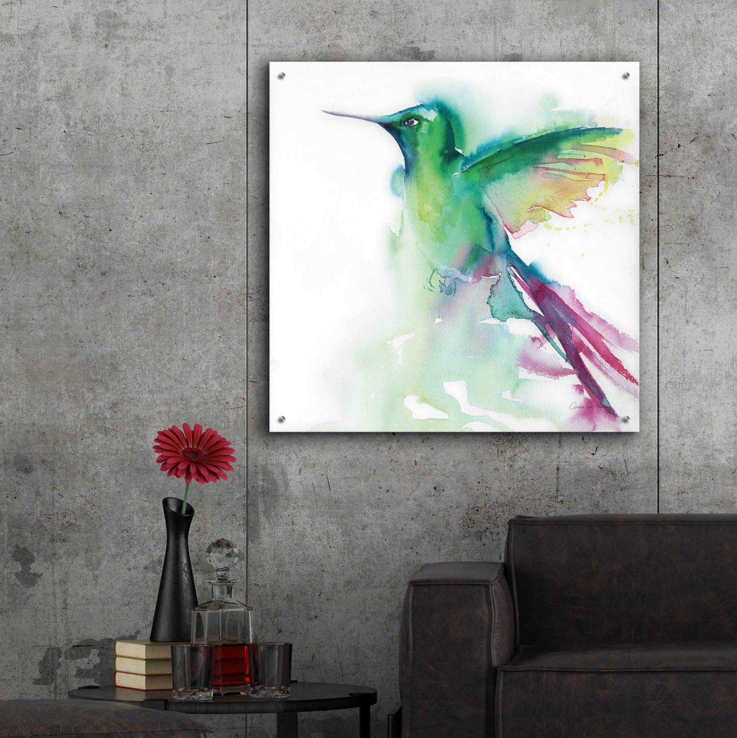 Epic Art 'Hummingbirds III' by Alan Majchrowicz, Acrylic Glass Wall Art,36x36