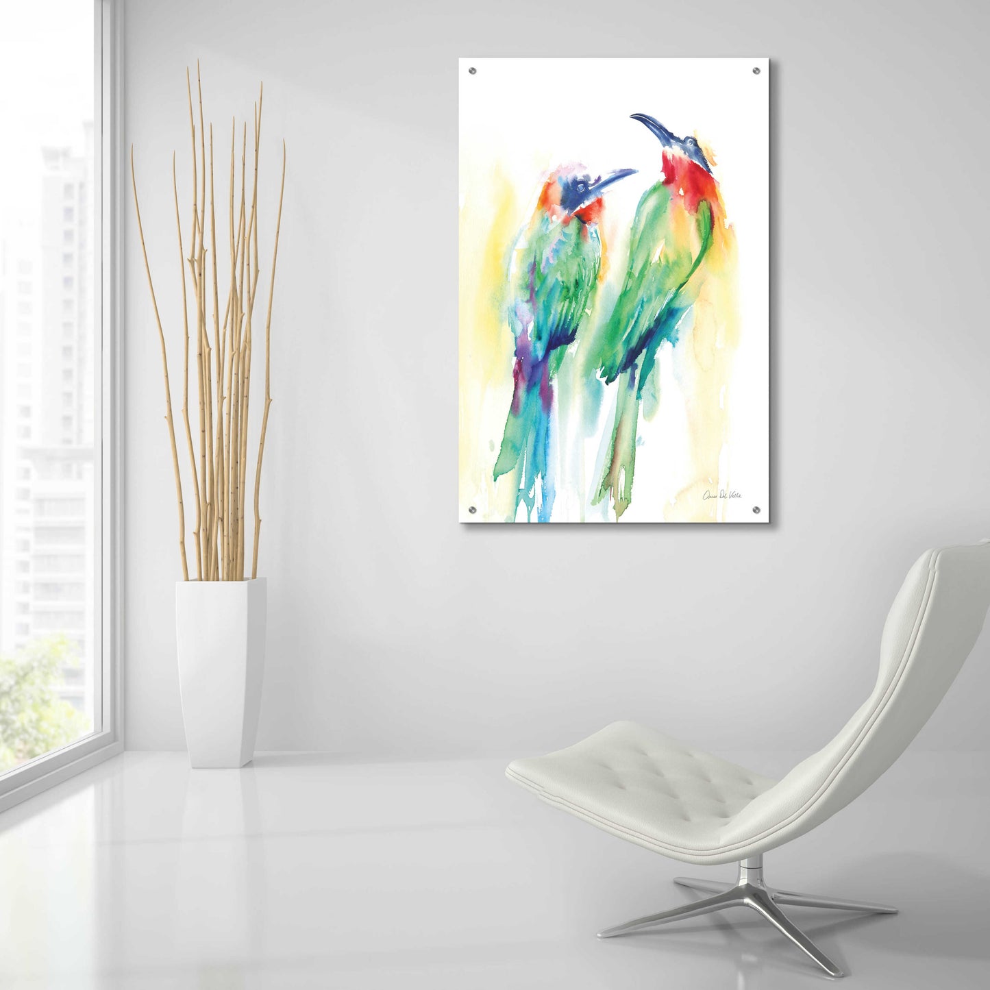 Epic Art 'Tropical Birds' by Alan Majchrowicz, Acrylic Glass Wall Art,24x36