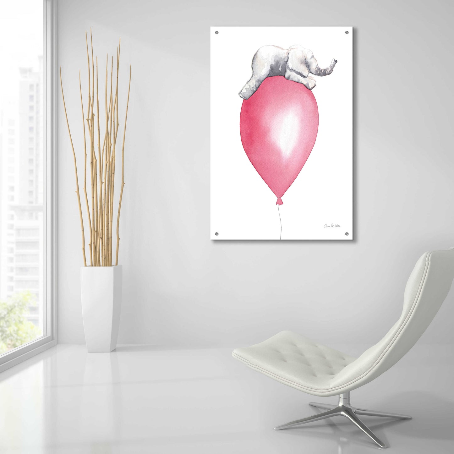 Epic Art 'Baby Elephant Love I' by Alan Majchrowicz, Acrylic Glass Wall Art,24x36