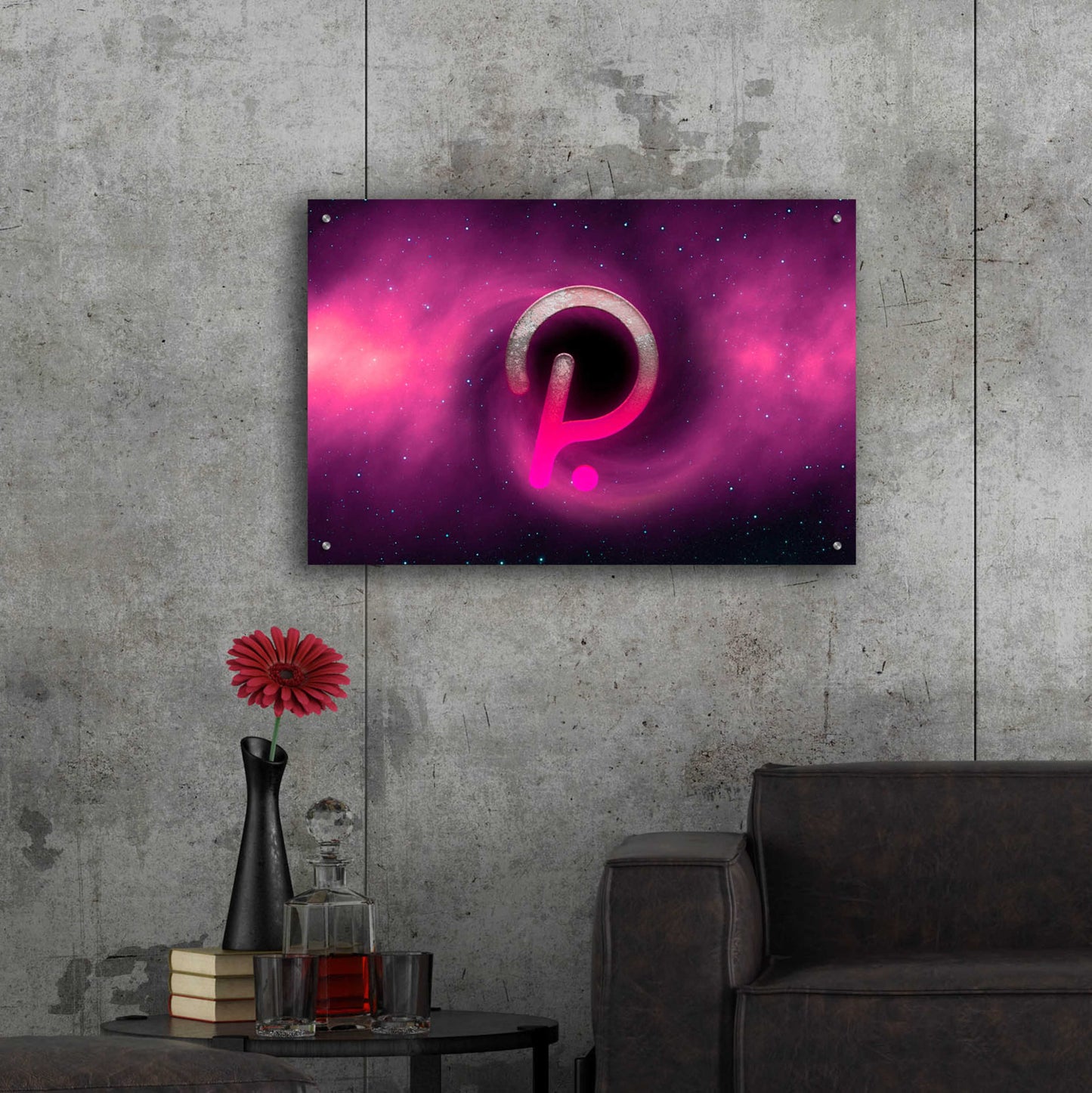 Epic Art 'Cosmic Crypto Polkadot' by Epic Portfolio, Acrylic Glass Wall Art,36x24