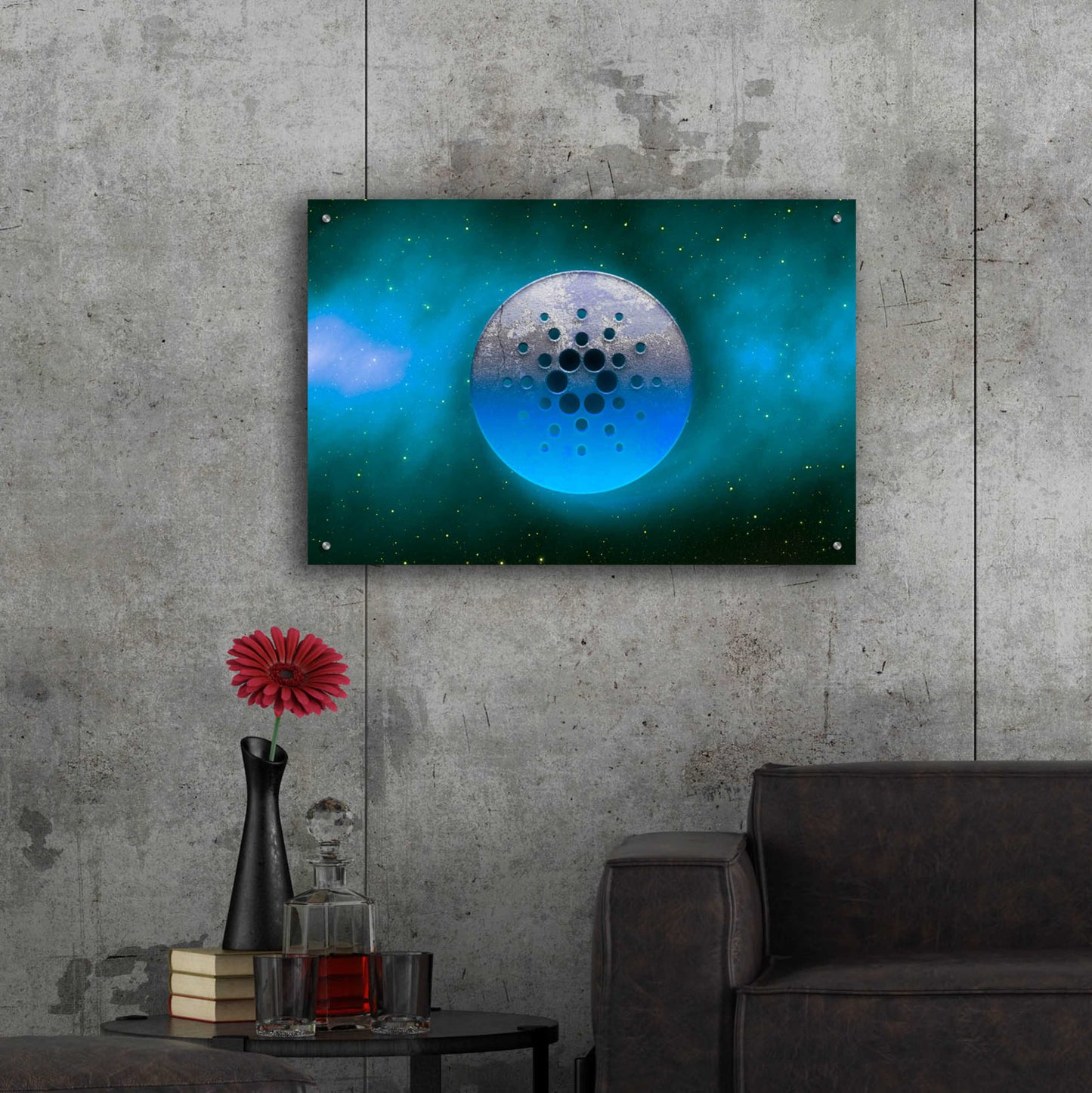 Epic Art 'Cosmic Crypto Cardano' by Epic Portfolio, Acrylic Glass Wall Art,36x24