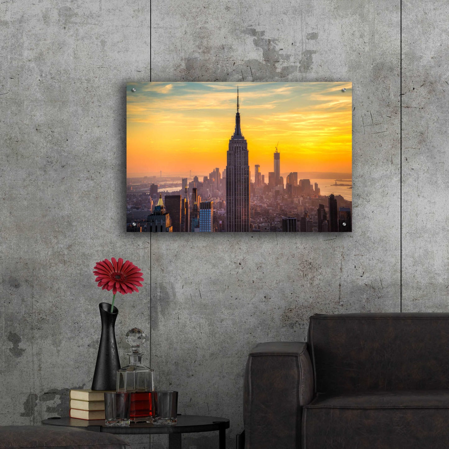 Epic Art 'Yellow Empire' by Edin Chavez, Acrylic Glass Wall Art,36x24