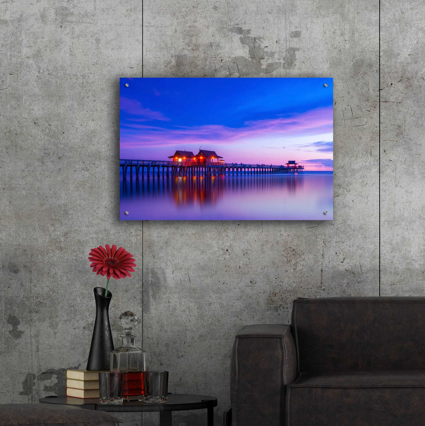 Epic Art 'Violet Pier' by Edin Chavez, Acrylic Glass Wall Art,36x24