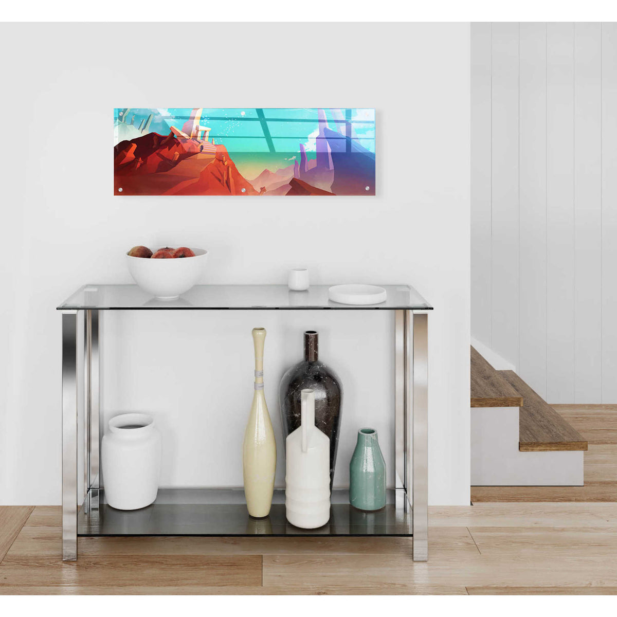 Epic Art 'Hidden Portal' by Jonathan Lam, Acrylic Glass Wall Art,36x12