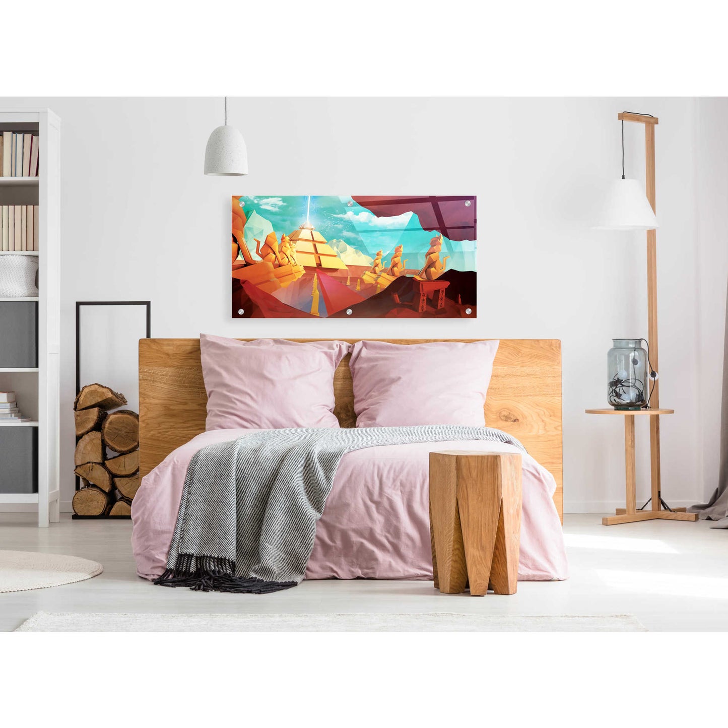 Epic Art 'Low Poly Pyramid' by Jonathan Lam, Acrylic Glass Wall Art,48x24