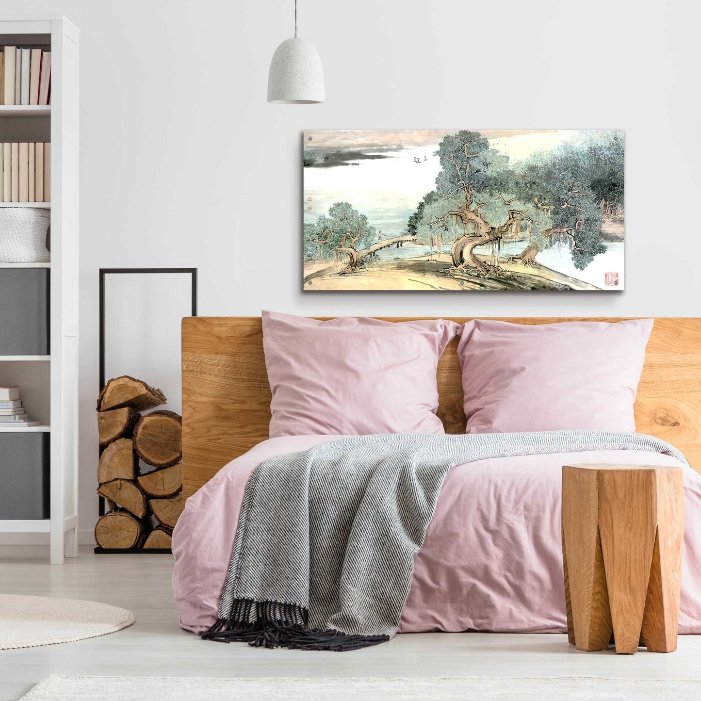 Epic Art 'A Stroll Along the Riverbank' by River Han, Acrylic Glass Wall Art,48x24