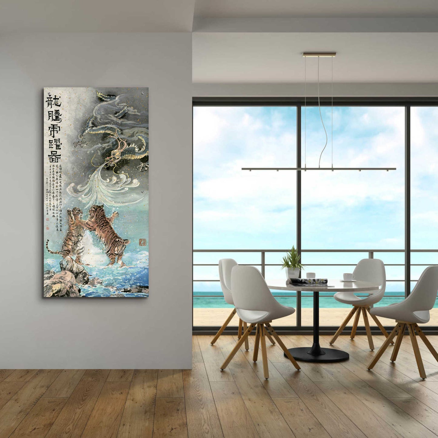 Epic Art 'Fly Like a Dragon, Jump Like a Tiger' by River Han, Acrylic Glass Wall Art,24x48