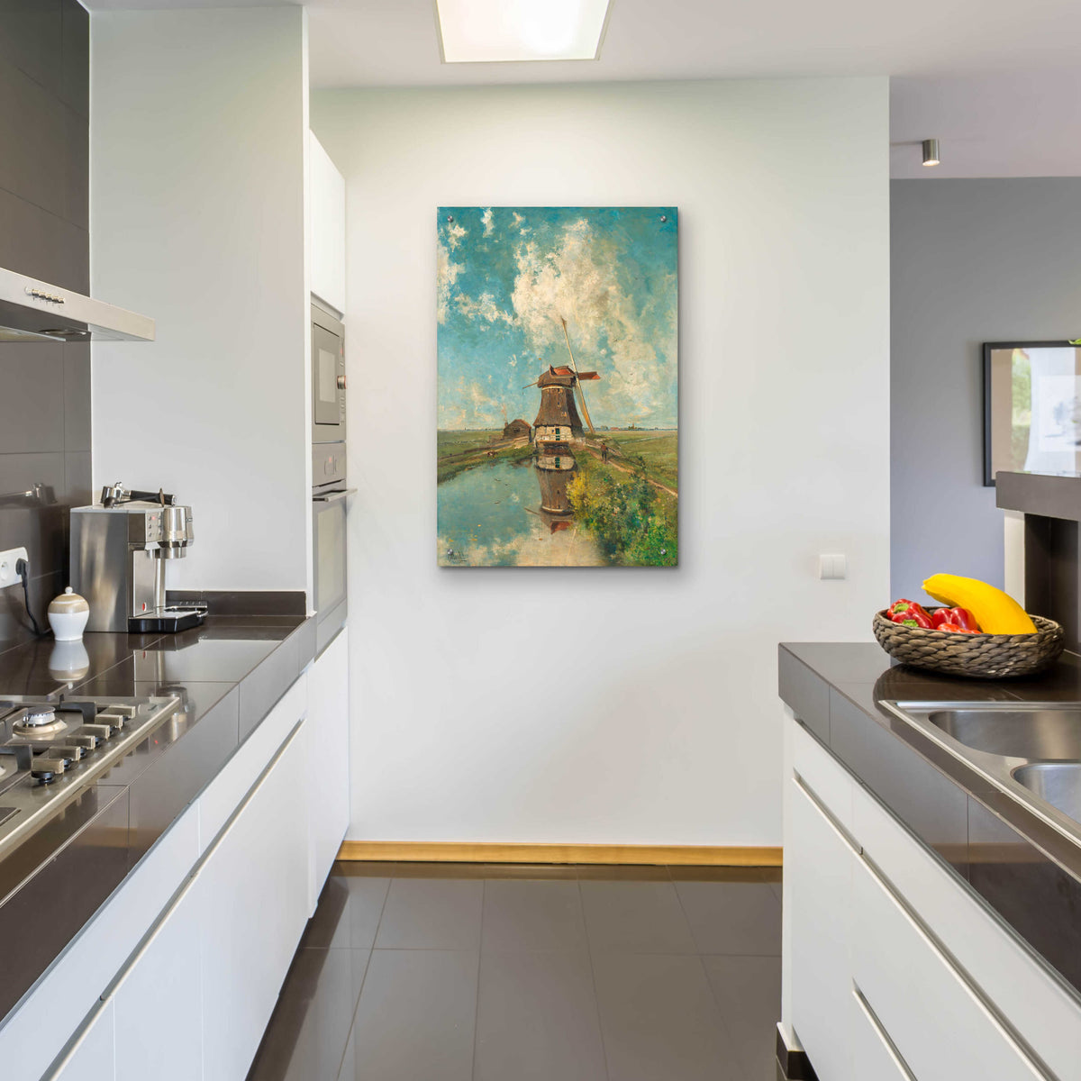 Epic Art 'A Windmill on a Polder Waterway c. 1889' by Gabriel, Acrylic Glass Wall Art,24x36