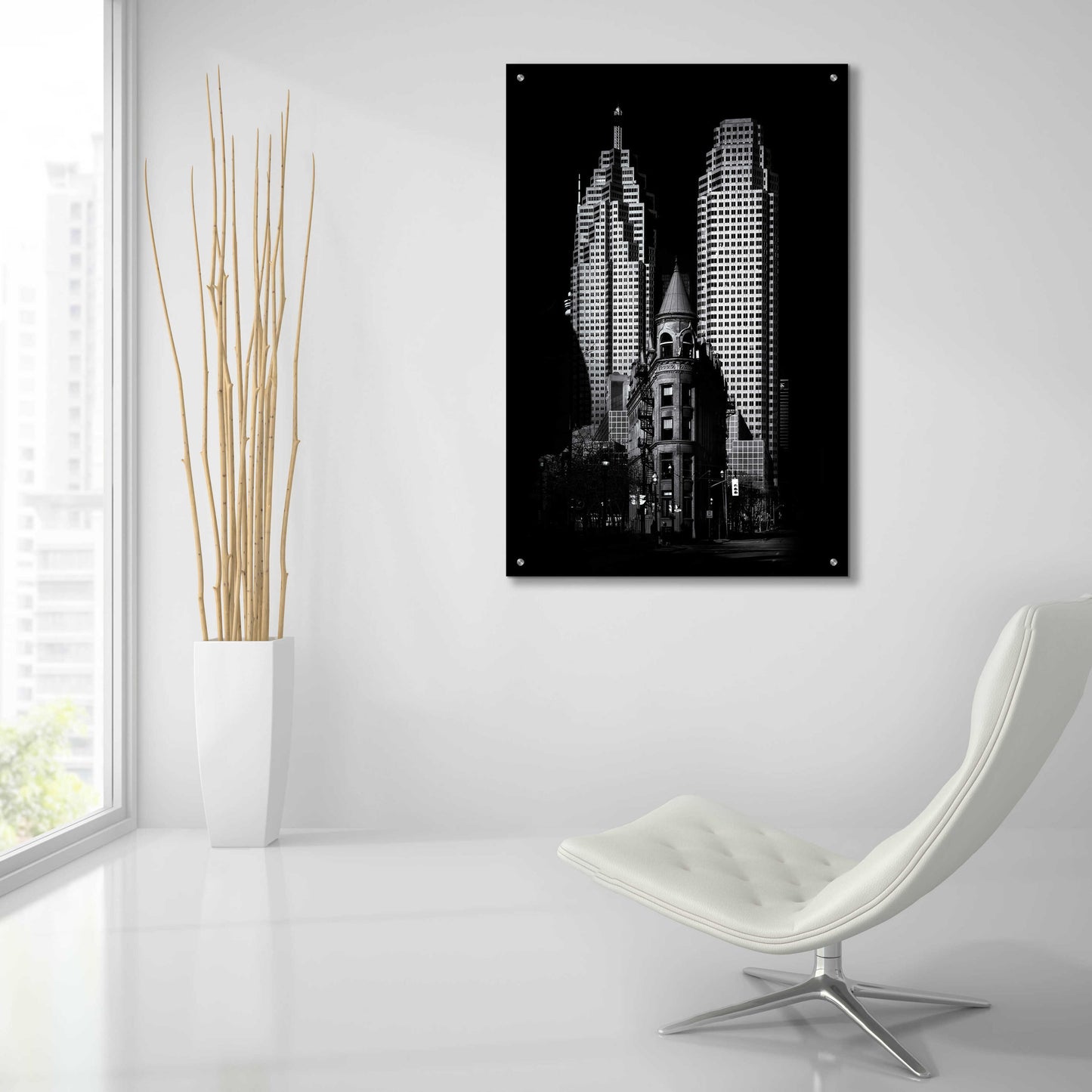 Epic Art 'Gooderham Flatiron Building And Toronto Downtown No 2' by Brian Carson, Acrylic Glass Wall Art,24x36