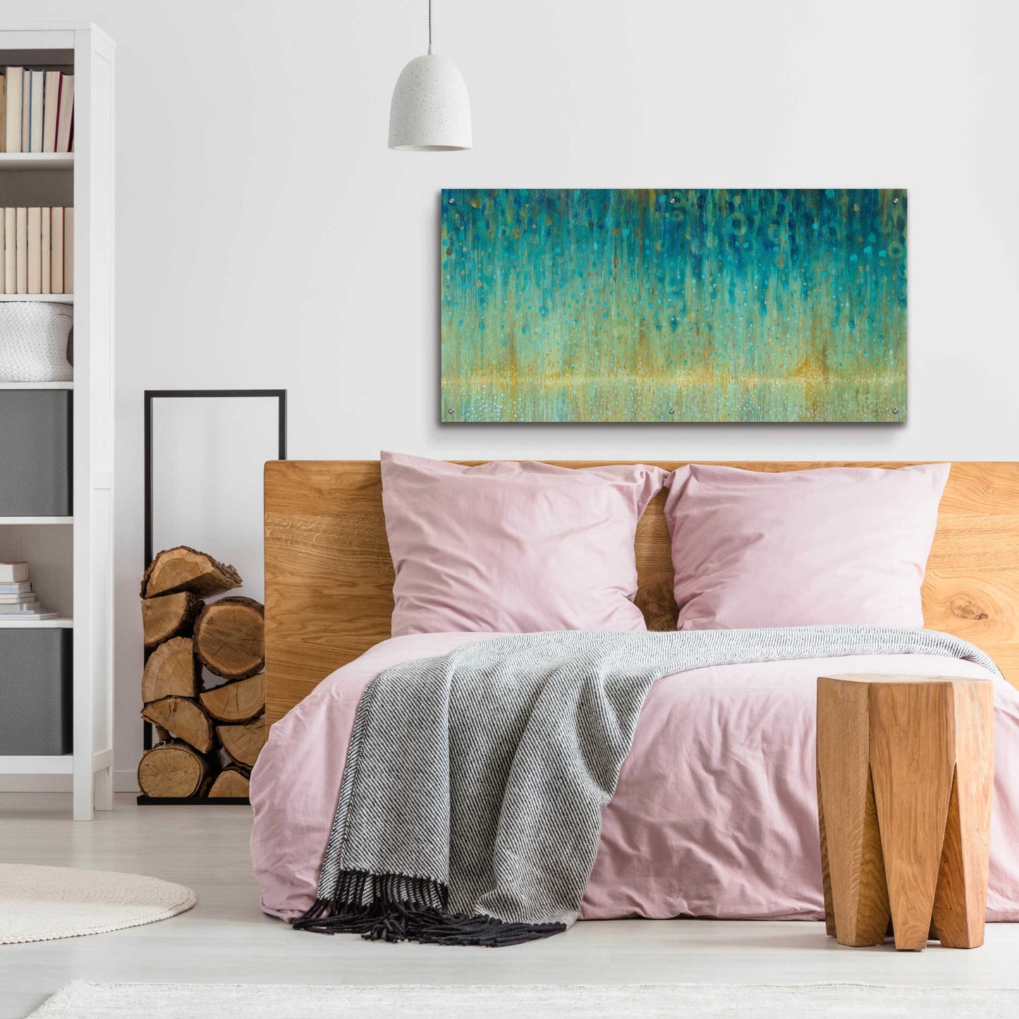 Epic Art 'Rain Abstract I Panel' by Danhui Nai, Acrylic Glass Wall Art,48x24