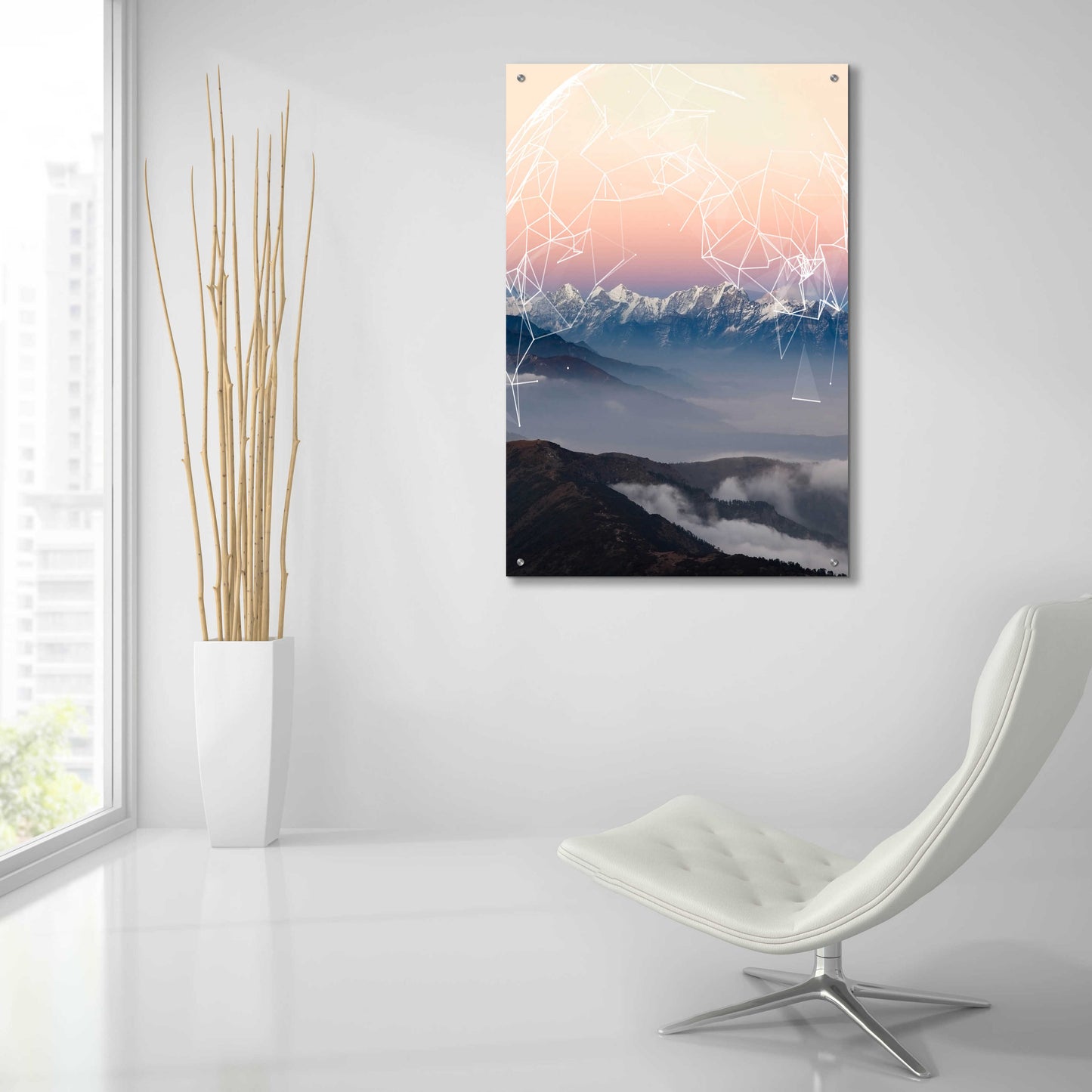 Epic Art 'Geo Mountain' by GeoMania, Acrylic Glass Wall Art,24x36