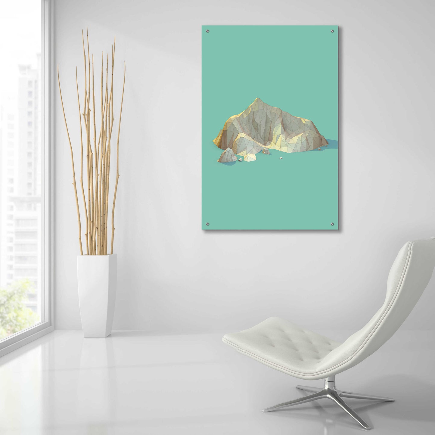 Epic Art 'Low Poly Mountain 4' by GeoMania, Acrylic Glass Wall Art,24x36