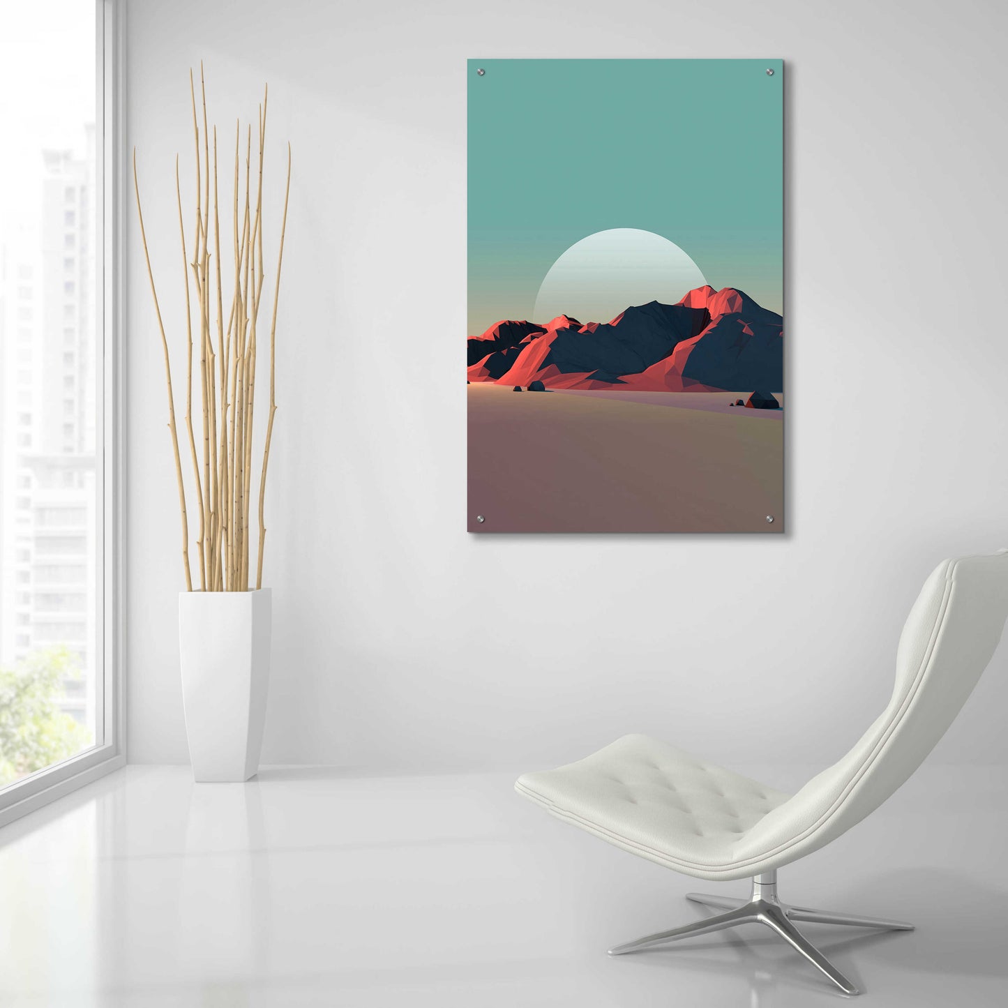 Epic Art 'Low Poly Mountain 8' by GeoMania, Acrylic Glass Wall Art,24x36