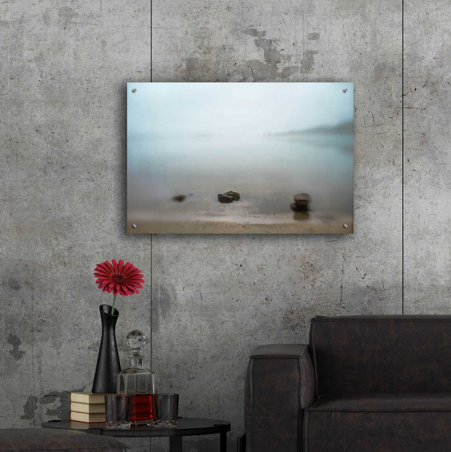 Epic Art 'Three Rocks' by Dawn D Hanna, Acrylic Glass Wall Art,36x24