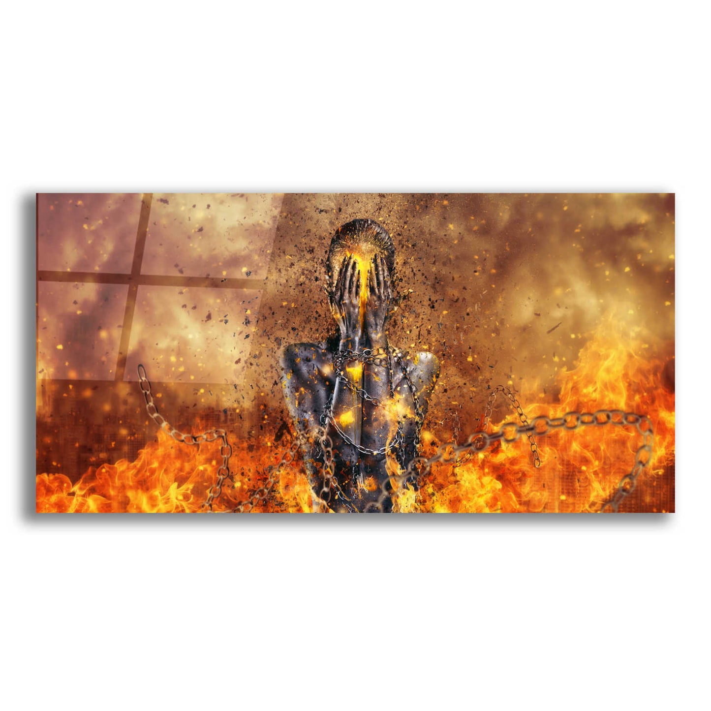 Epic Art 'Through Ashes Rise Landscape' by Mario Sanchez Nevado, Acrylic Glass Wall Art,48x24