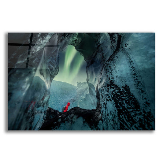 Epic Art 'Northern Lights Aurora Borealis Over Glacier Ice 2' by Epic Portfolio, Acrylic Glass Wall Art