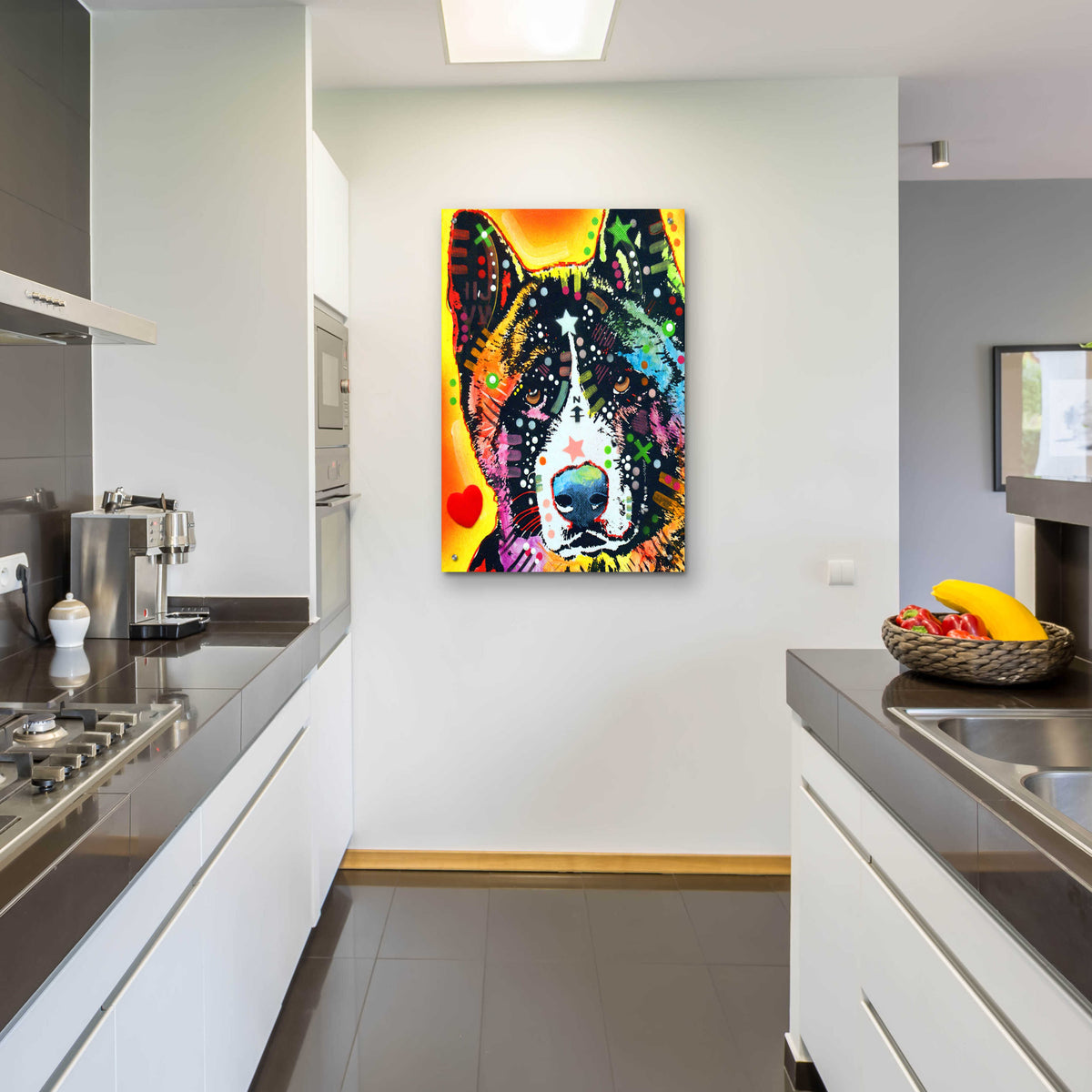 Epic Art 'Akita 1' by Dean Russo, Acrylic Glass Wall Art,24x36