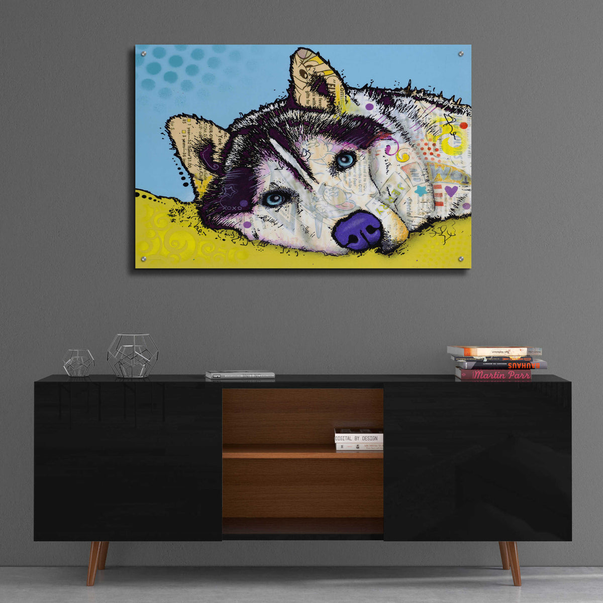 Epic Art 'Siberian Husky 2' by Dean Russo, Acrylic Glass Wall Art,36x24