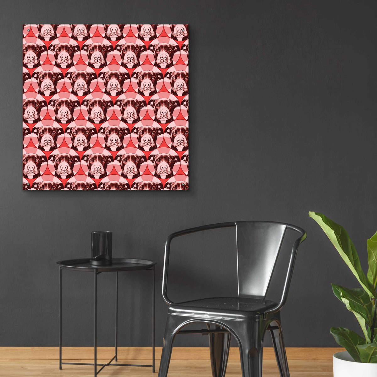 Epic Art 'Love A Bull Pattern 1' by Dean Russo, Acrylic Glass Wall Art,36x36