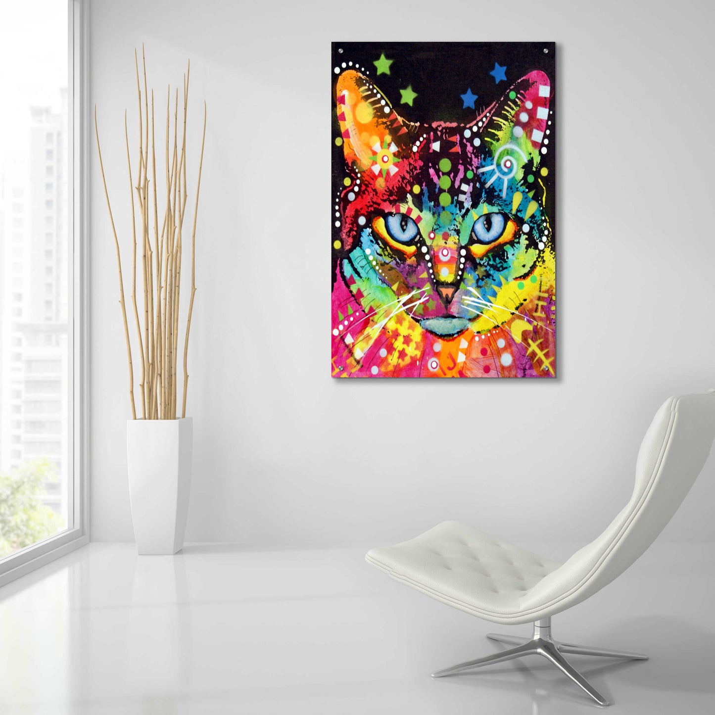 Epic Art 'Blue Eyes' by Dean Russo, Acrylic Glass Wall Art,24x36