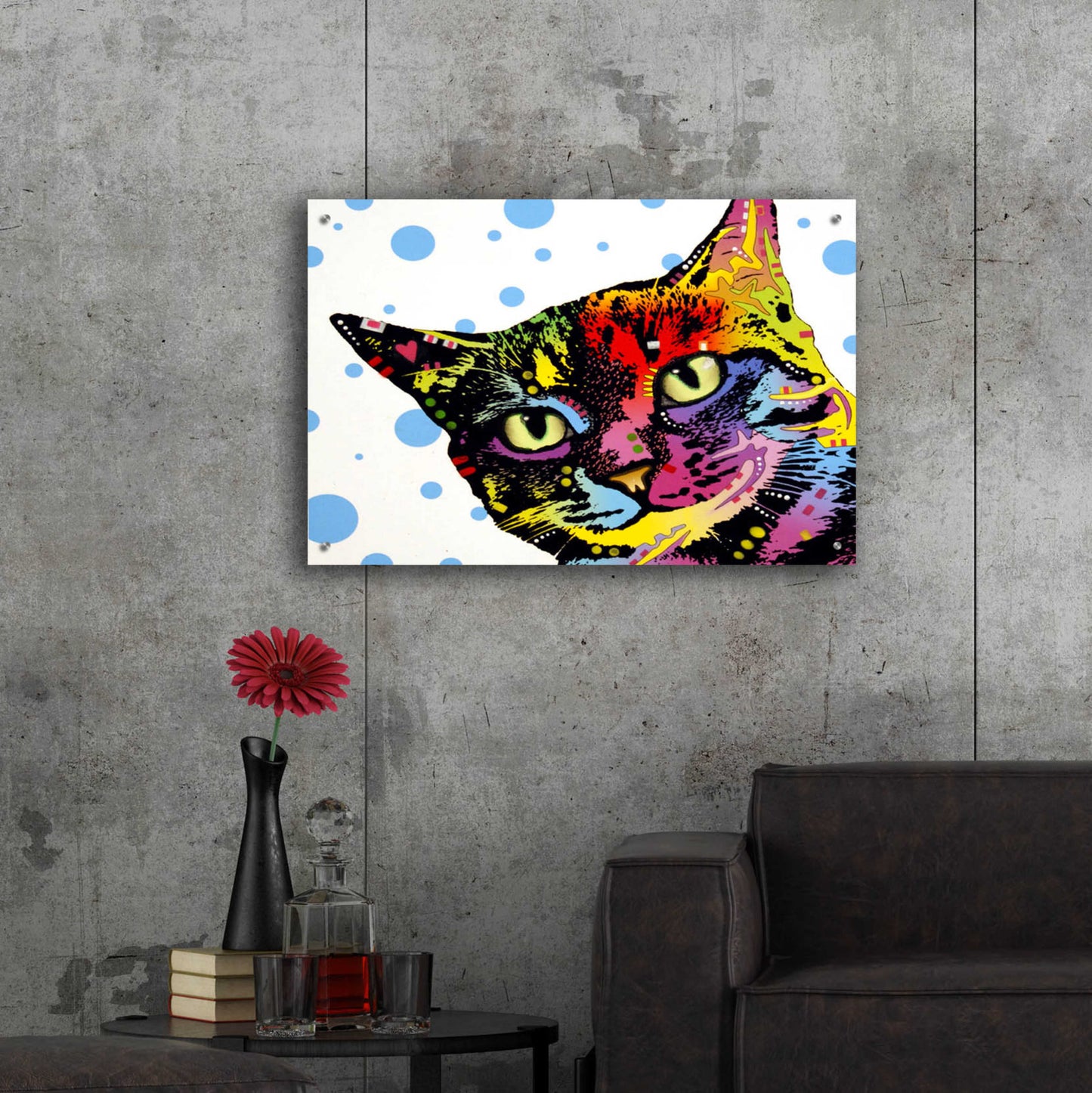 Epic Art 'The Pop Cat' by Dean Russo, Acrylic Glass Wall Art,36x24
