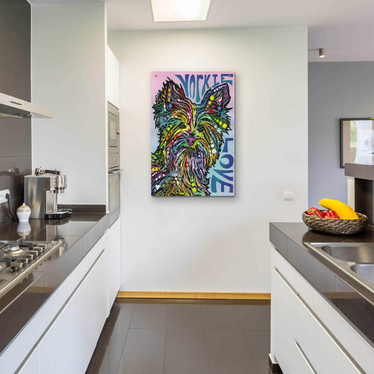 Epic Art 'Yorkie Luv' by Dean Russo, Acrylic Glass Wall Art,24x36