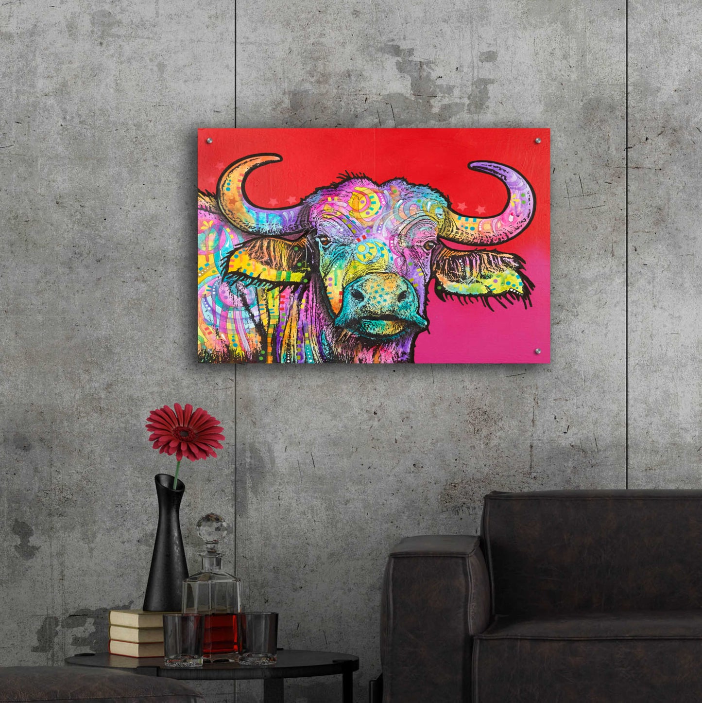 Epic Art 'Wildebeest' by Dean Russo, Acrylic Glass Wall Art,36x24