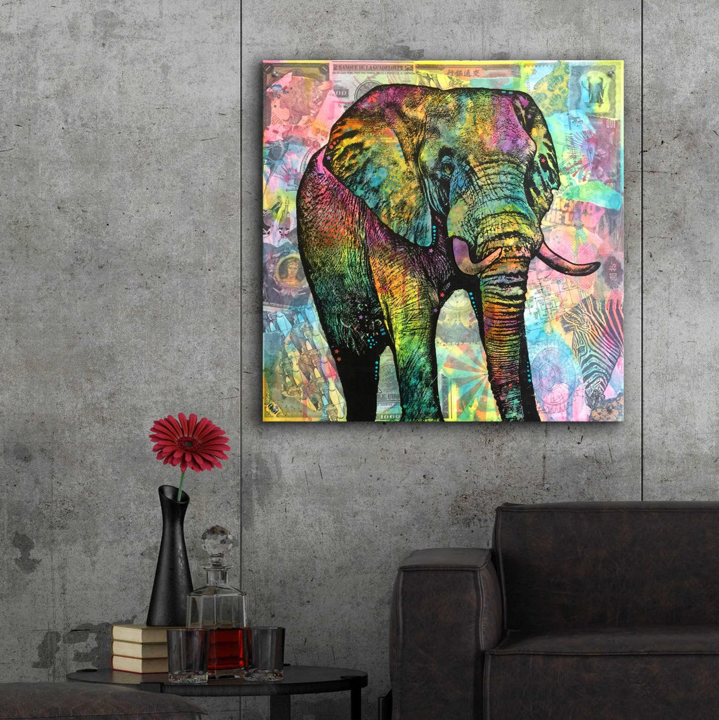 Epic Art 'Elephant Torn' by Dean Russo, Acrylic Glass Wall Art,36x36