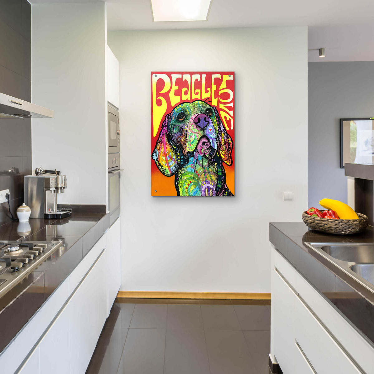 Epic Art 'Beagle Love' by Dean Russo, Acrylic Glass Wall Art,24x36