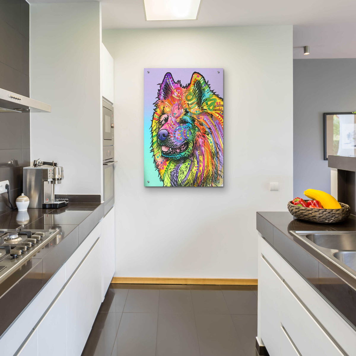 Epic Art 'Samoyed' by Dean Russo, Acrylic Glass Wall Art,24x36