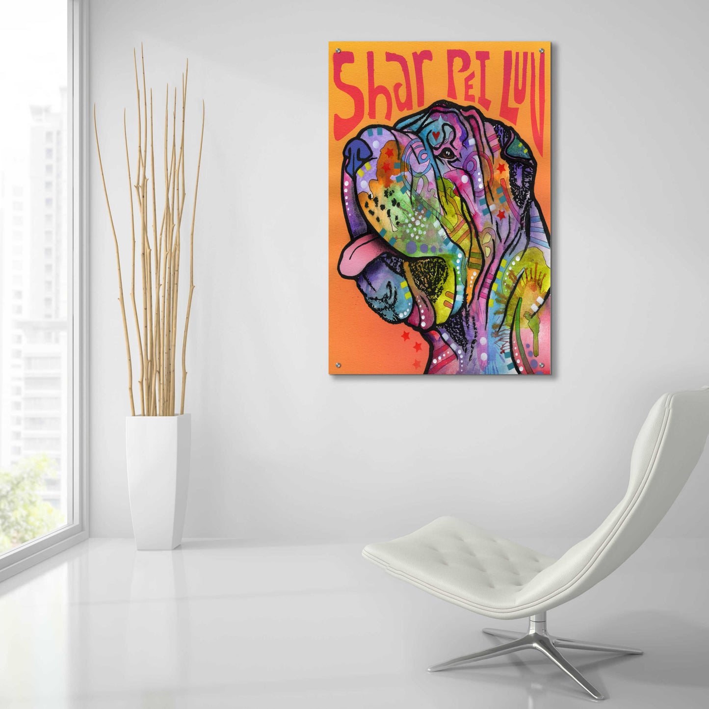 Epic Art 'Shar Pei Love' by Dean Russo, Acrylic Glass Wall Art,24x36