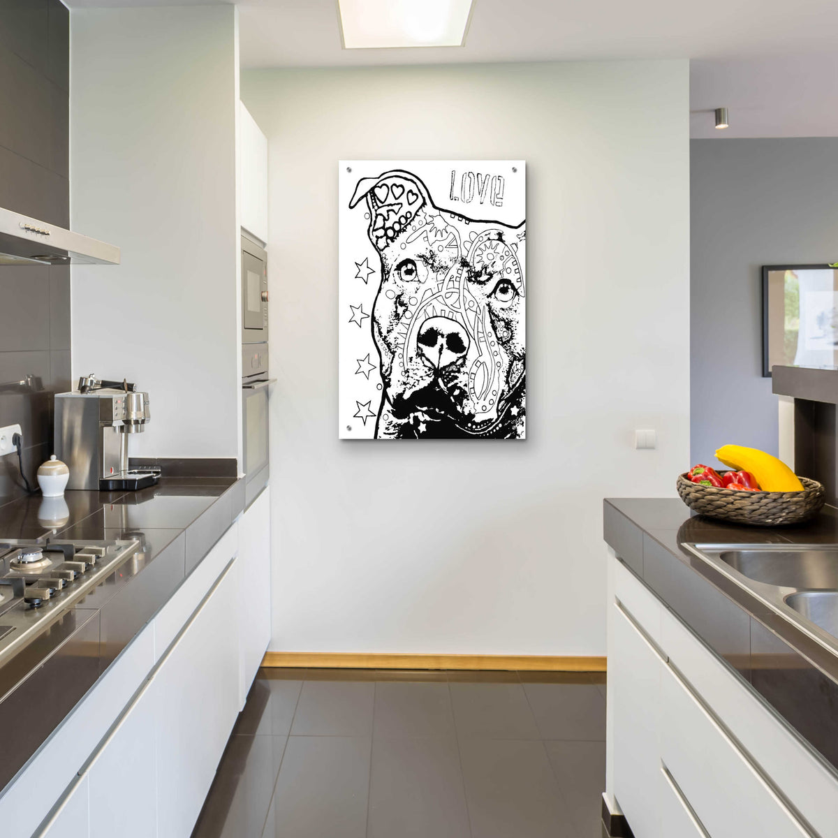 Epic Art 'Thoughtful Pitbull CB 1' by Dean Russo, Acrylic Glass Wall Art,24x36