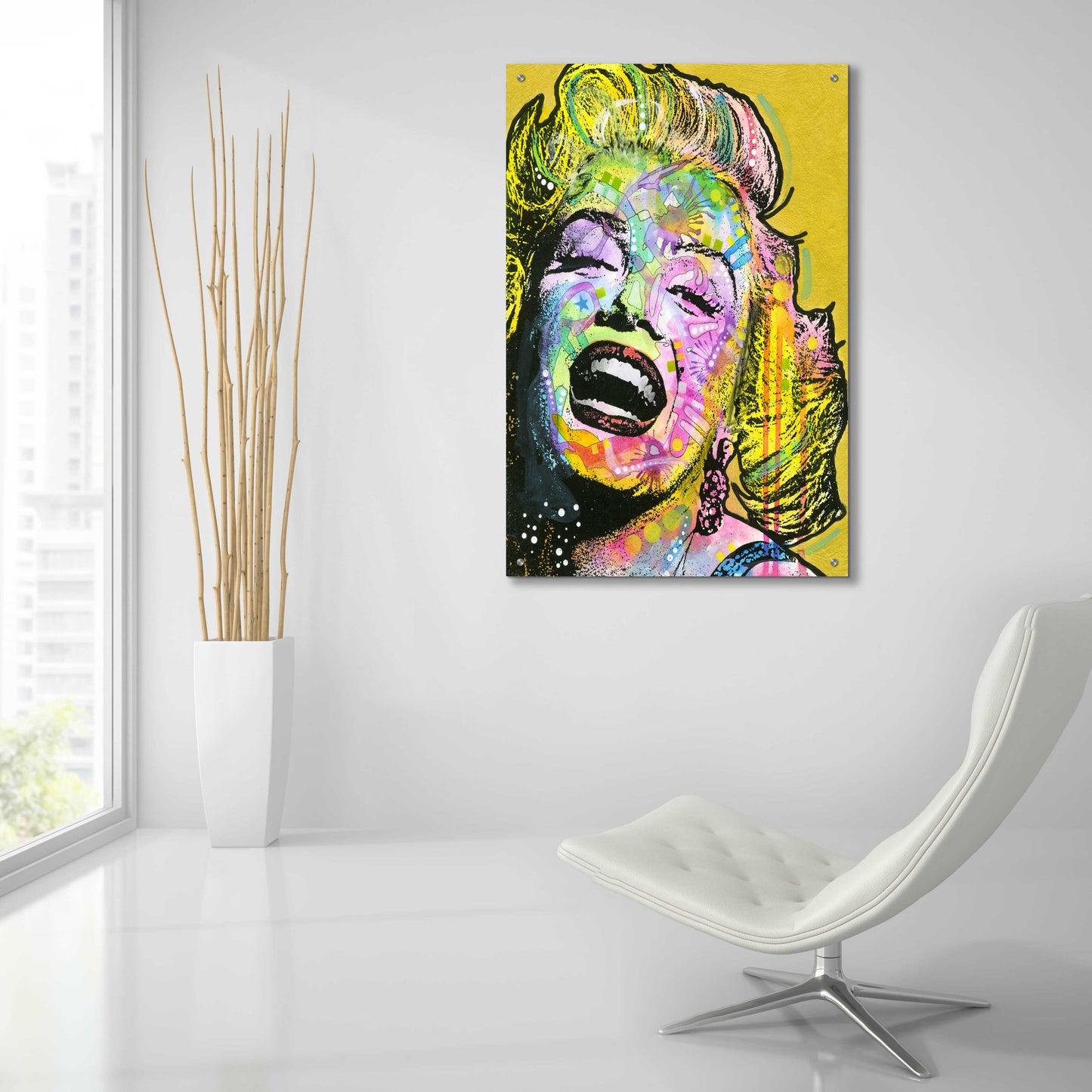 Epic Art 'Golden Marilyn' by Dean Russo, Acrylic Glass Wall Art,24x36